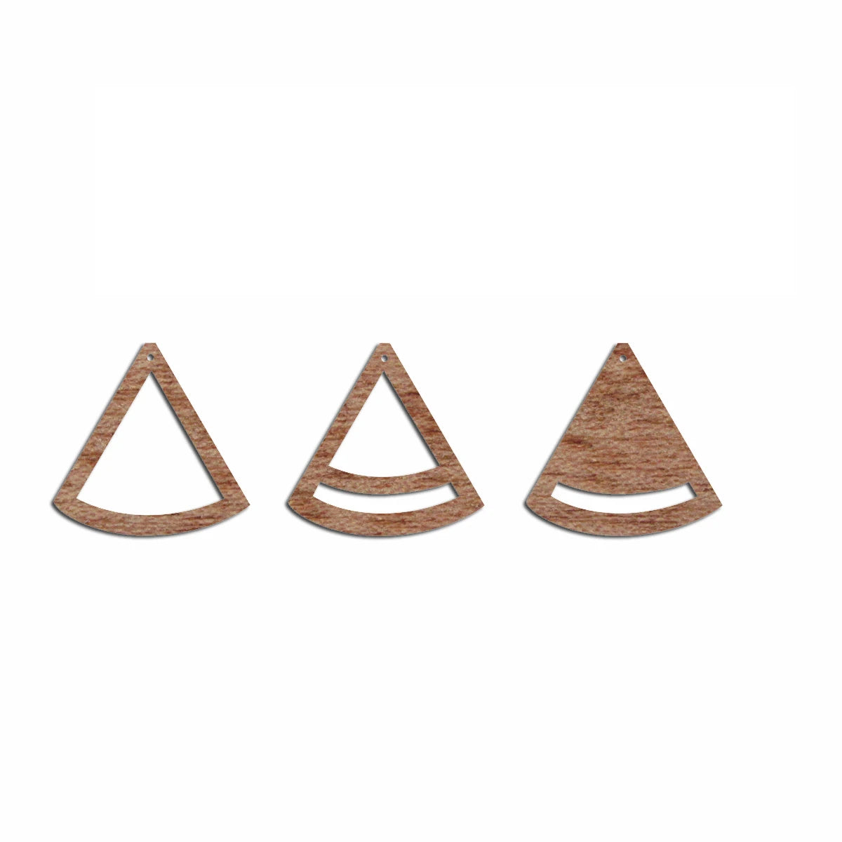 6pcs Unfinished Blank Wooden Geometric Triangle Fan Macrame Wood Earring Charms Pendant for Jewelry Making