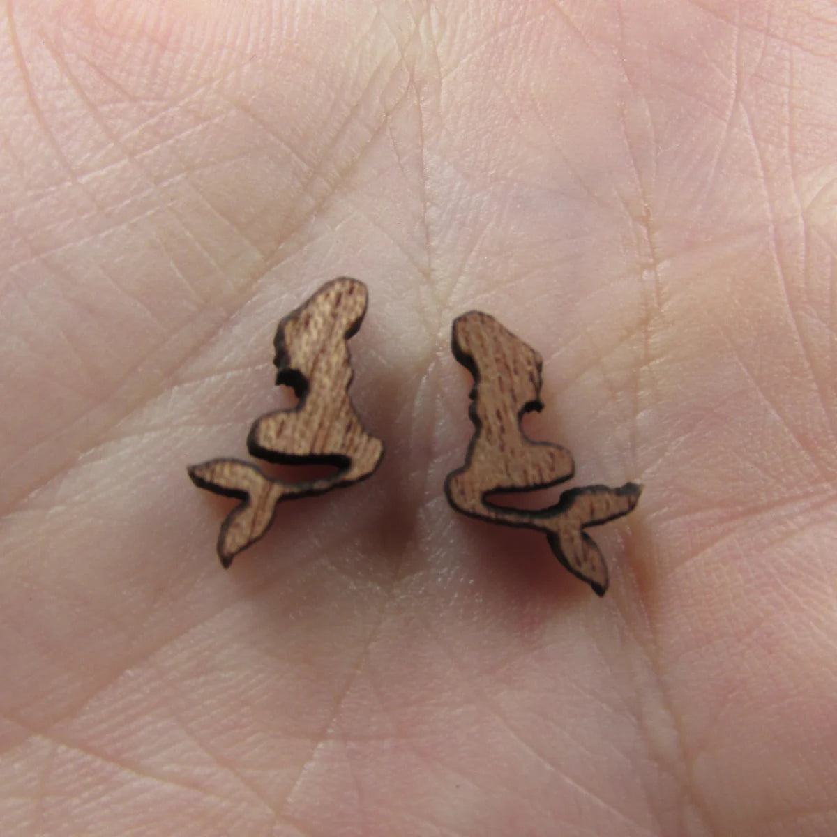 5 Pair Unfinished Blank Ocean Beach Wood Mermaid Wooden Cutout Shapes For DIY Stud Earrings Supplies