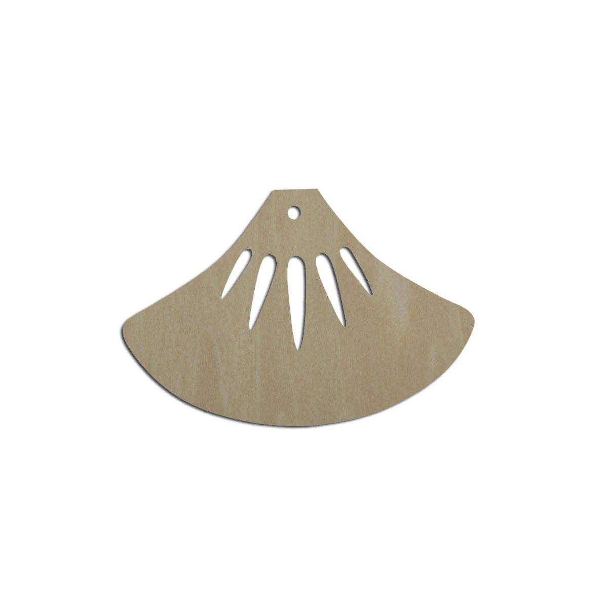 10pcs Laser Cut Unfinished Blank Wood Geometric Fan Cutout Shape Earring Pendant Jewelry Charm Finding