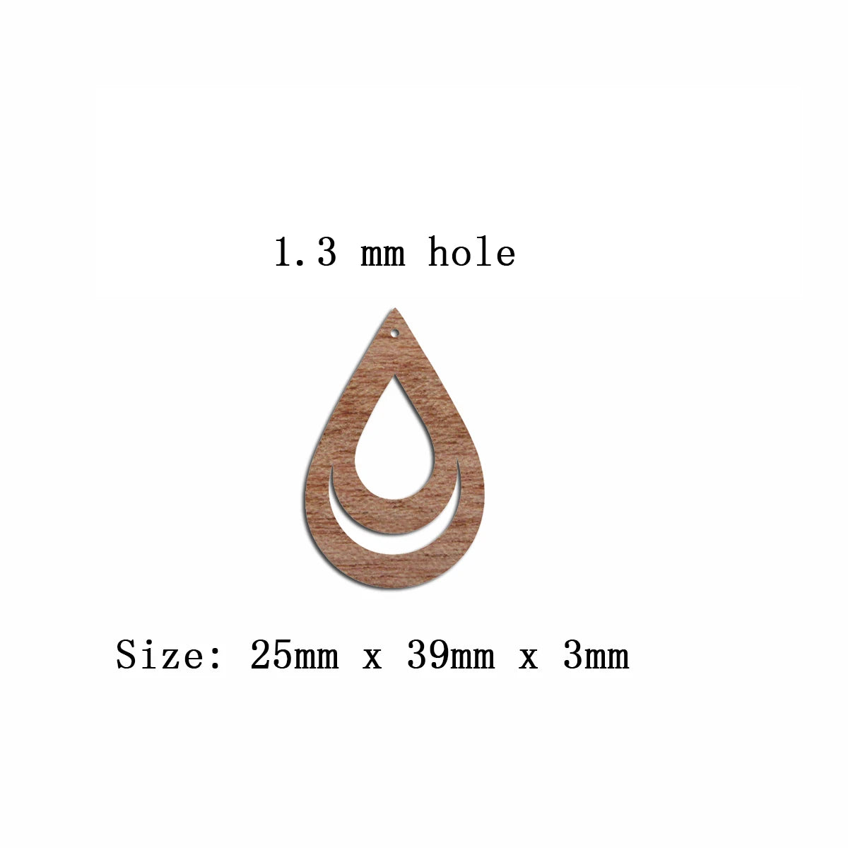6pcs Unfinished Blank Wooden Teardrop Shape Drop Wood Earring Charms Pendant for Jewelry Making