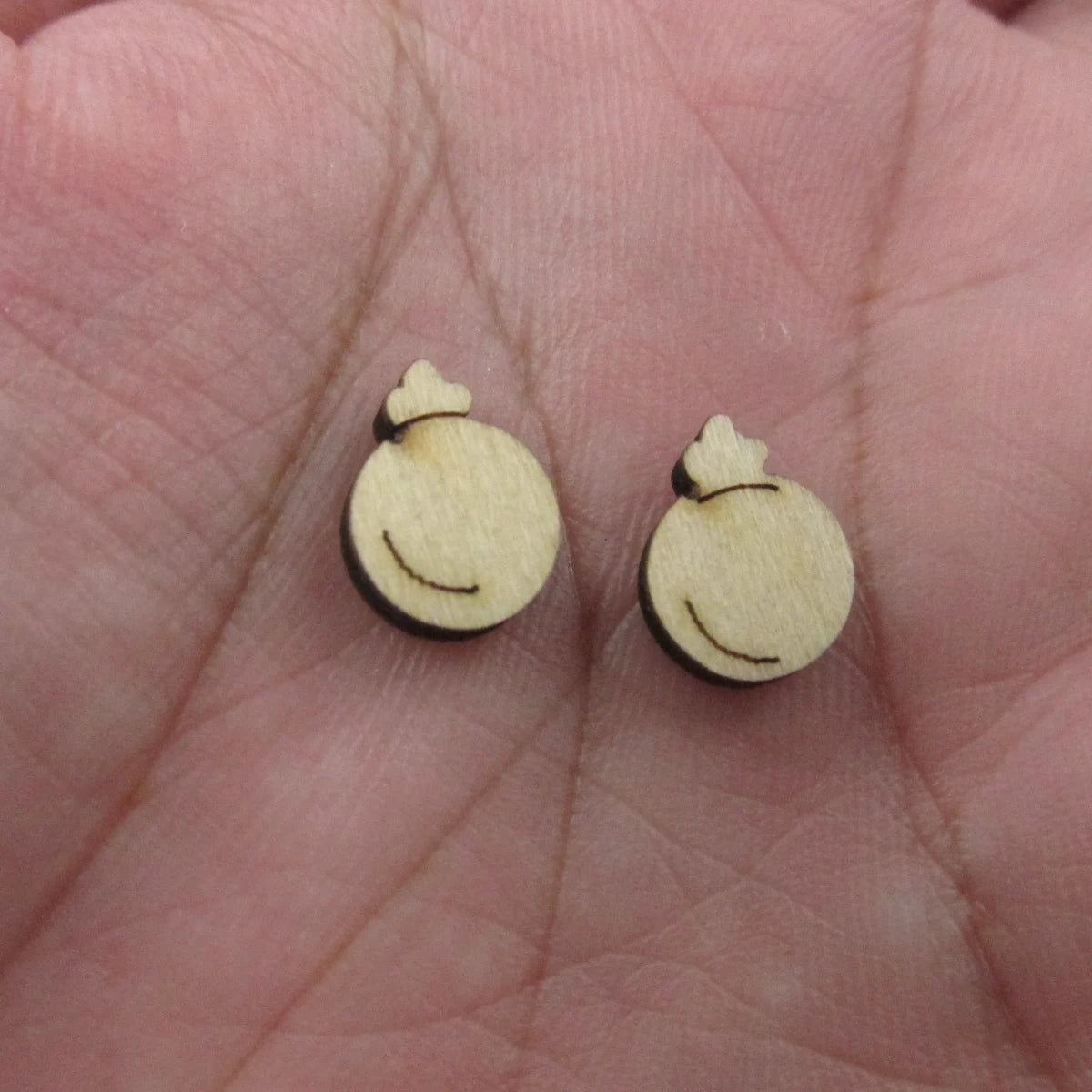 5 Pair Unfinished Blank Wooden Christmas Doll Bell Cabochon Snowflake Coal Post Mrs Claus Wood Earrings Stud Jewerly Finding