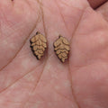 5 Pair Unfinished Blank Autumn Falls Leaves Wooden Pine Pinecone Cabochon Wood Shape Cutouts For DIY Craft Earring Stud
