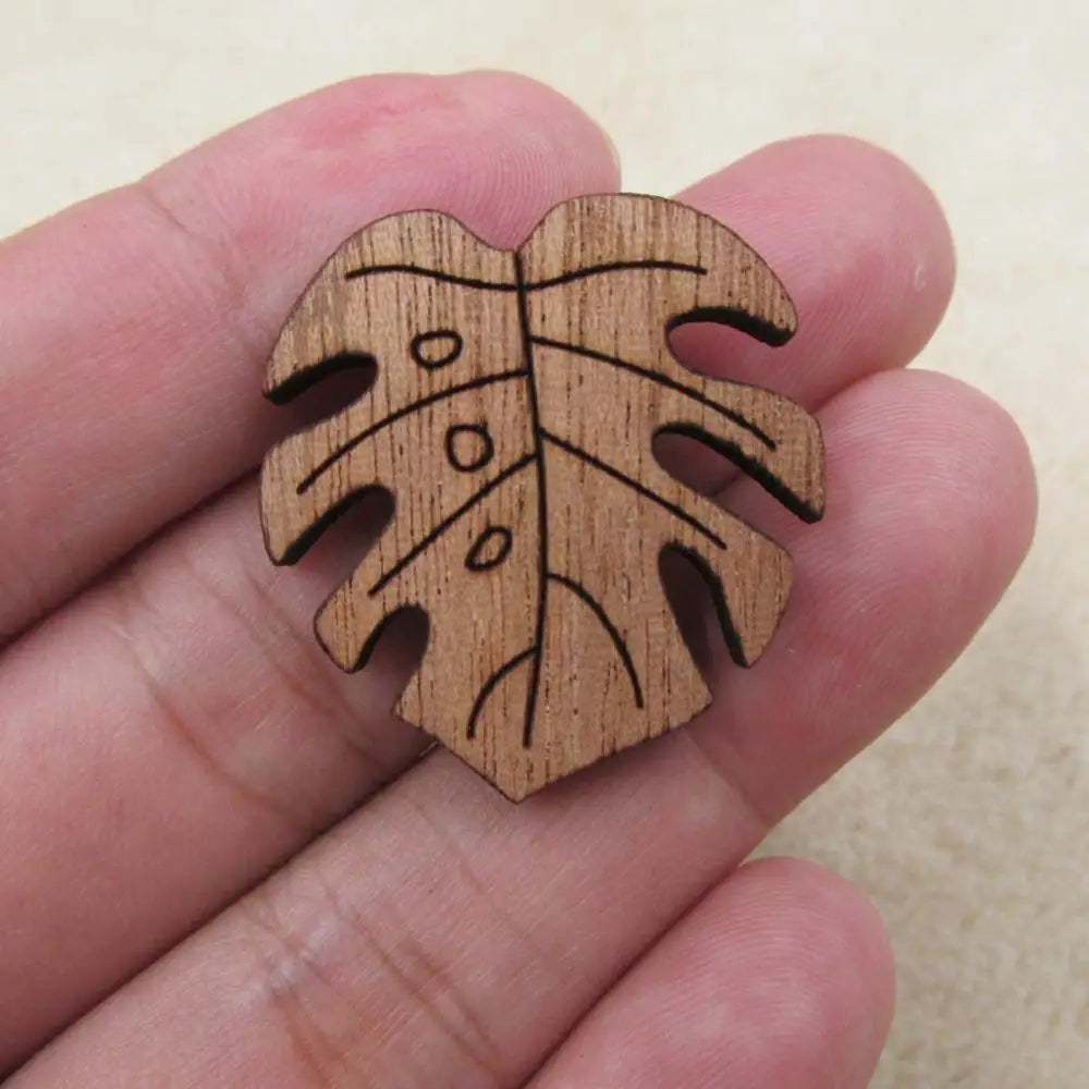 Unfinished Wood Charms Plants Pineapple Monstera Pendant Fruit Cactus Strawberry Watermelon Jewerly Accessory For DIY Protect