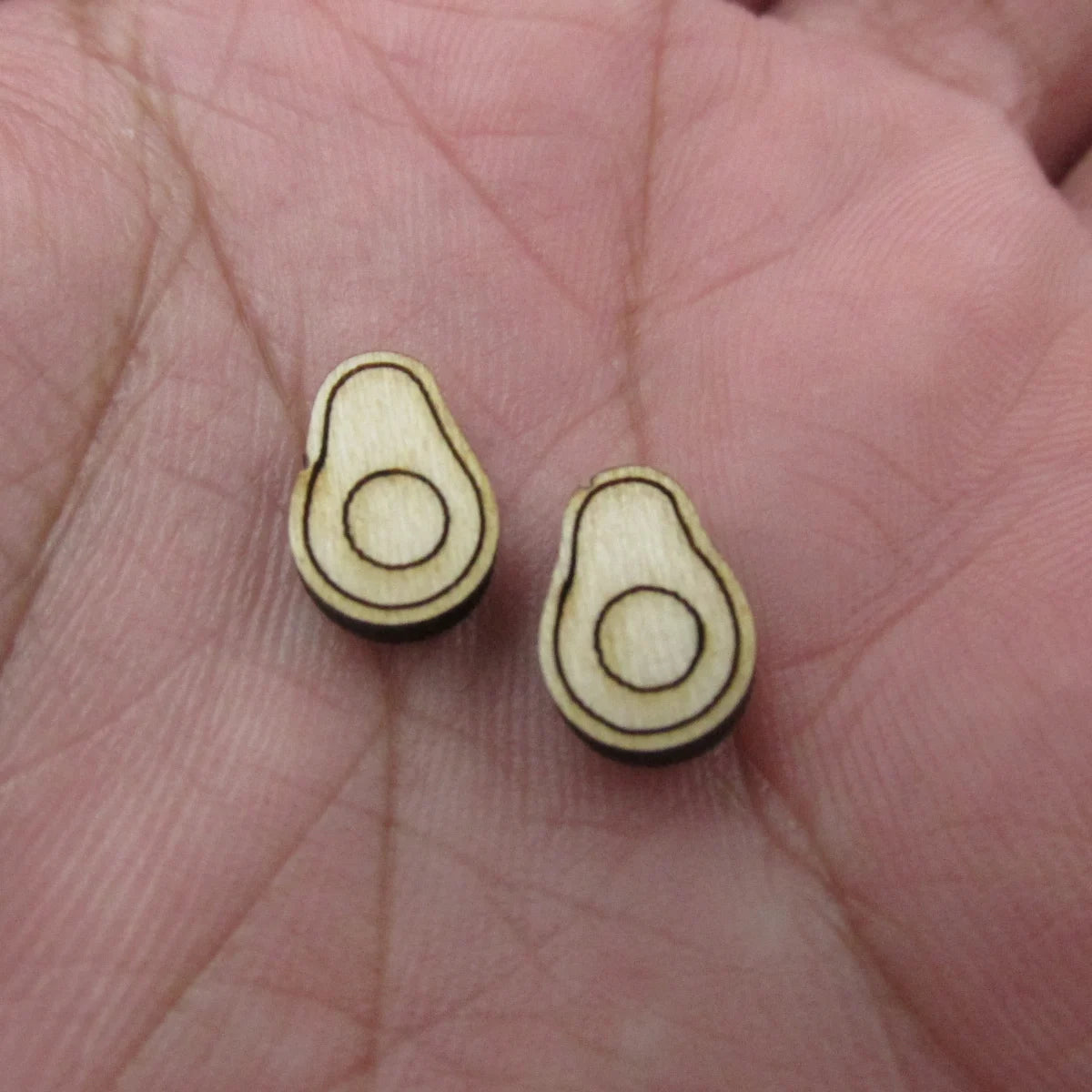 5 Pair Unfinished Blank Wooden Food Fruits Apple Cabochon Avocado Post Pear Mango Wood Earrings Stud Jewerly Finding