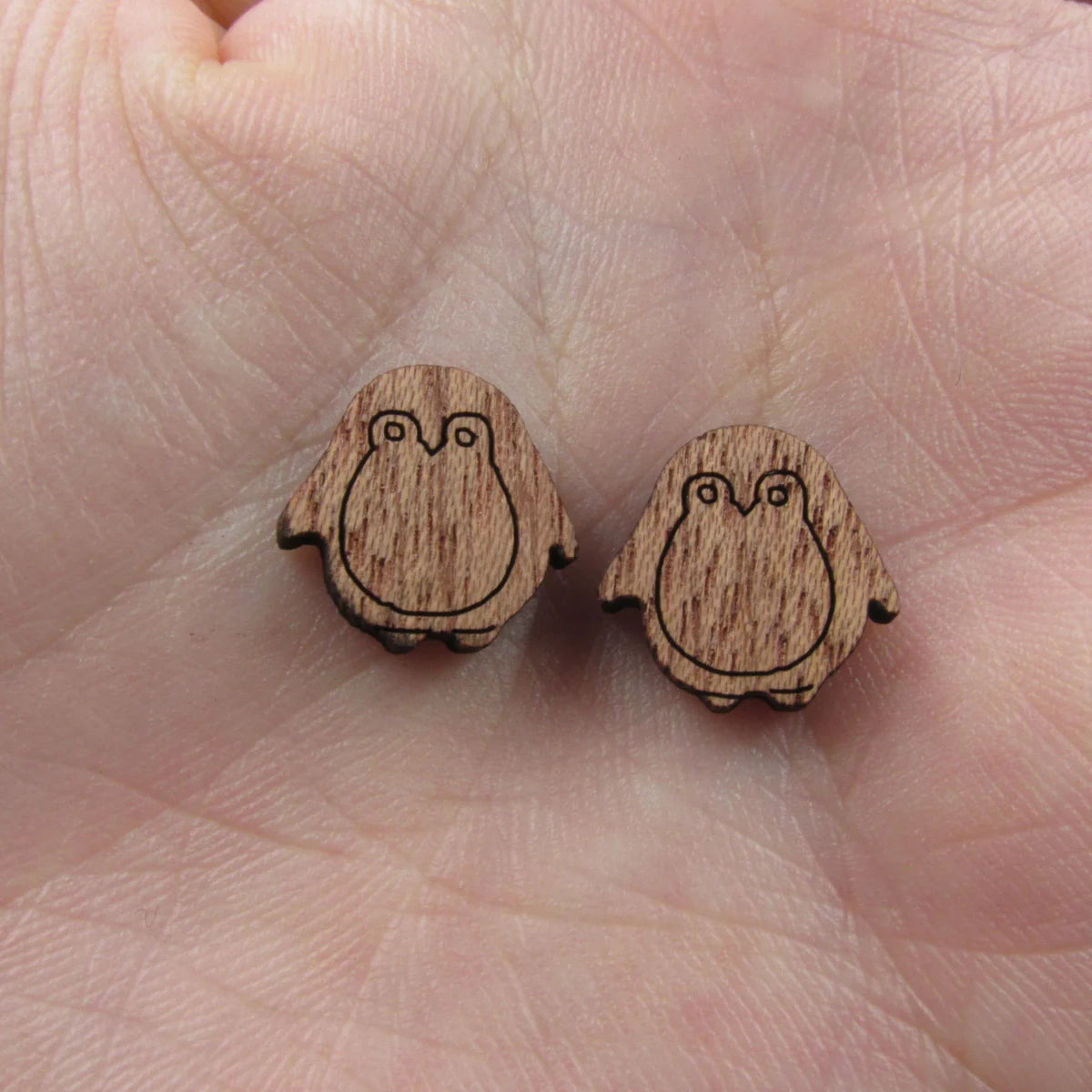 5 Pair Unfinished Blank Birds Wooden Penguin Cabochon Charms Wood Shape Cutouts For DIY Craft  Earring Stud