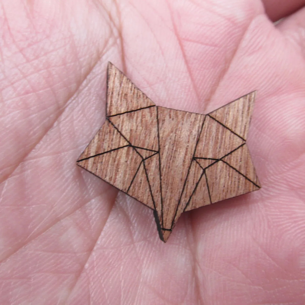 Unfinished Blank Wooden Geometric Animal Fox Head Accessory For Brooches Enamel Pin Necklace Jewelry DIY Handmade