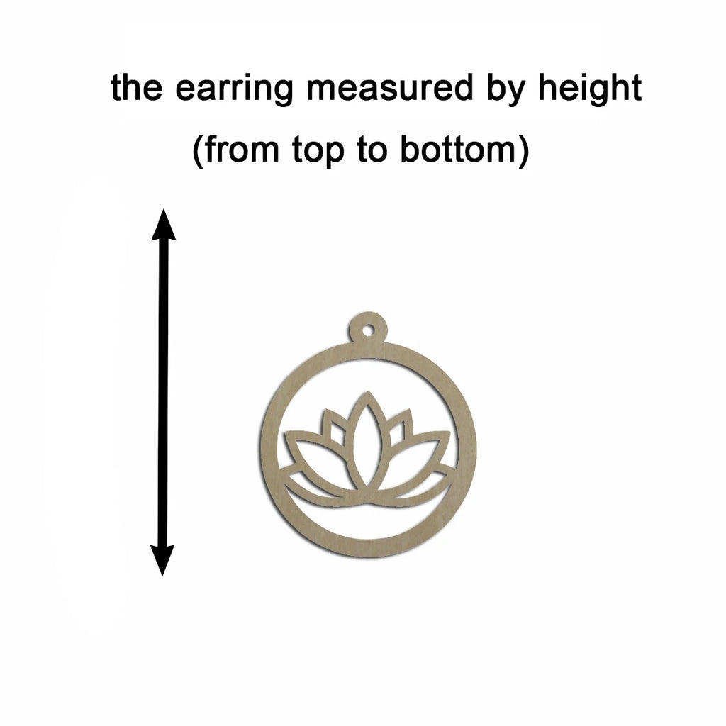 10pcs Unfinished Wood Blank Laser Cut Flower Circle Lotus Shape Macrame Earring Pendant Charms For DIY Jewelry Making