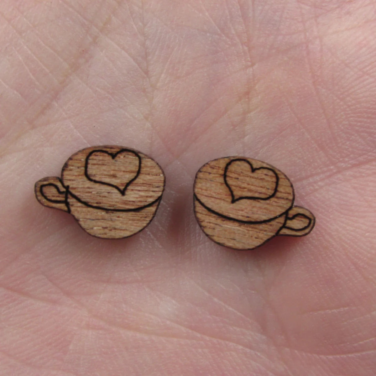 5 Pair Unfinished Blank Laser Cut Foods Wood Cabochon Coffee Cup Wooden Shape Charms Pendant For DIY Jewerly Earrings Suppliers