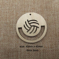 10pcs Unfinished Wooden Blanks Sport Macrame Circle Football Basketball Tennis Shape For DIY Earrings Supplies