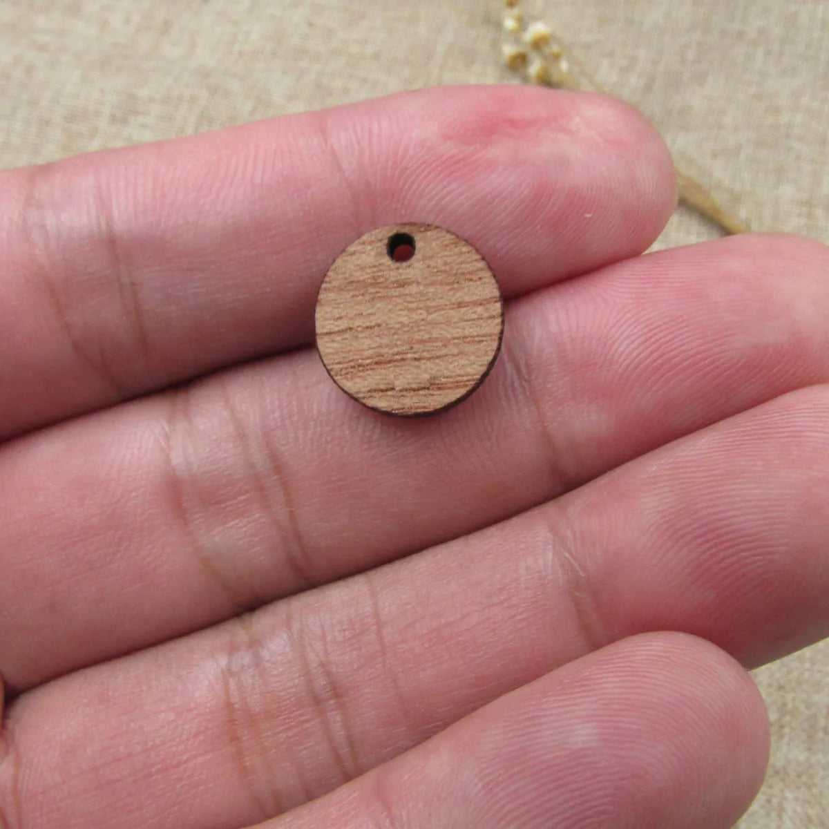 6 Pcs Unfinished Blank Wooden Circle Torus Wood Shape Cutout Necklace Earring Pendant Connector For  DIY Making Jewelry