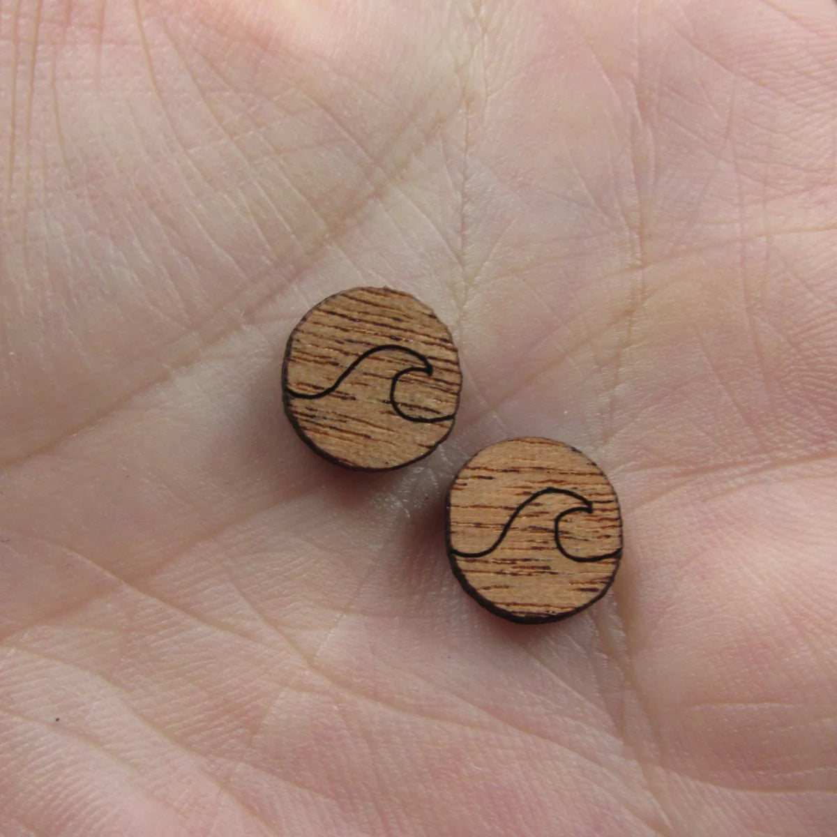 5 Pair Unfinished Blank Ocean Beach Wood Waves Shoe Wooden Cutout Shapes For DIY Stud Earrings Supplies