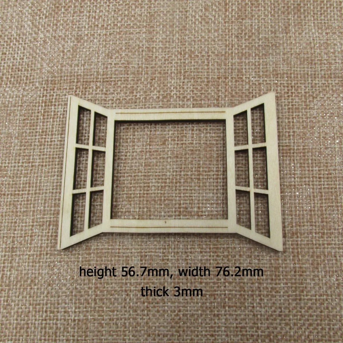 10Pcs Unfinished Blank Wooden Fairy Door Doll House Accessories, DIY Craft, Outside Windows