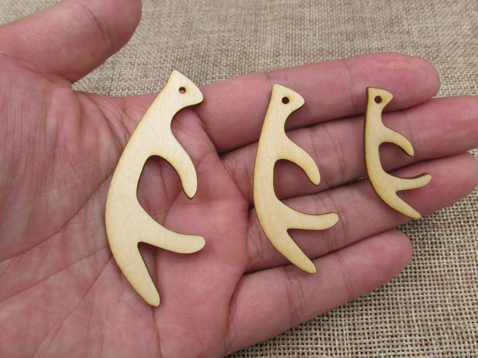 Unfinished Laser Cut Wooden Earrings Blank Pendant Wood Wild Animals Deer Horn Shapes For DIY Jewelry Project Making