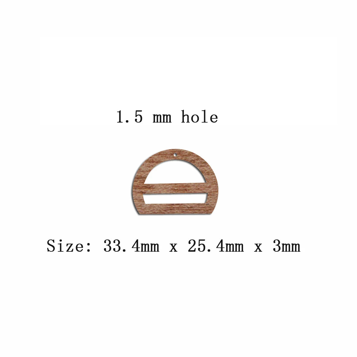 6pcs Unfinished Blank Wooden Geometric Half Circle Macrame Wood Earring Charms Pendant for Jewelry Making