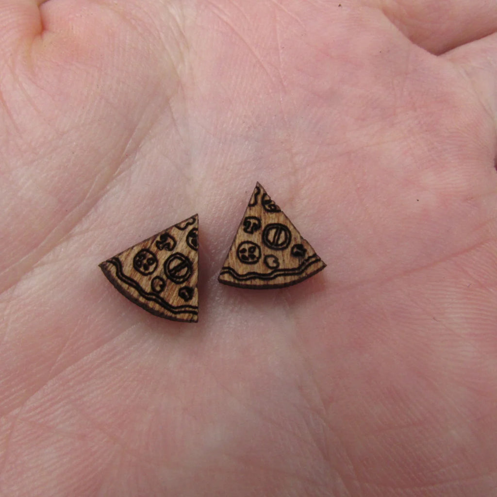 5 Pair Unfinished Blank Laser Cut Foods Wood Cabochon Pizza Donut Wooden Shape Charms Pendant For DIY Jewerly Earrings Suppliers