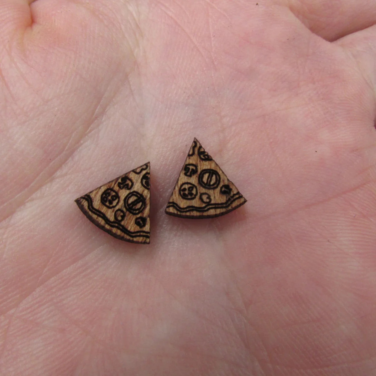 5 Pair Unfinished Blank Laser Cut Foods Wood Cabochon Pizza Donut Wooden Shape Charms Pendant For DIY Jewerly Earrings Suppliers