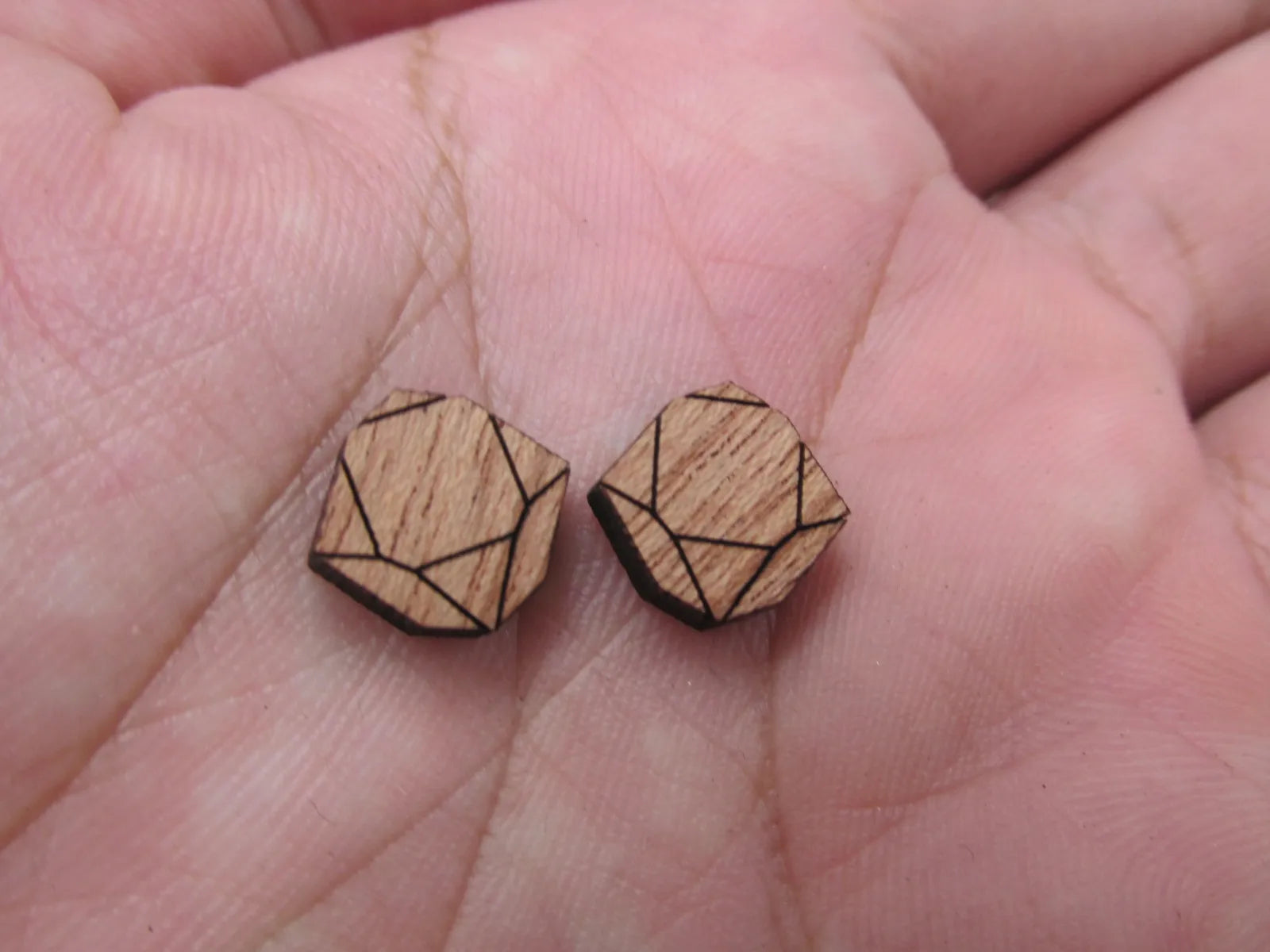 5 Pair Unfinished Blank Wood Cabochon Dice Cube Game Wooden Cutout Shapes For DIY Stud Earrings Supplies