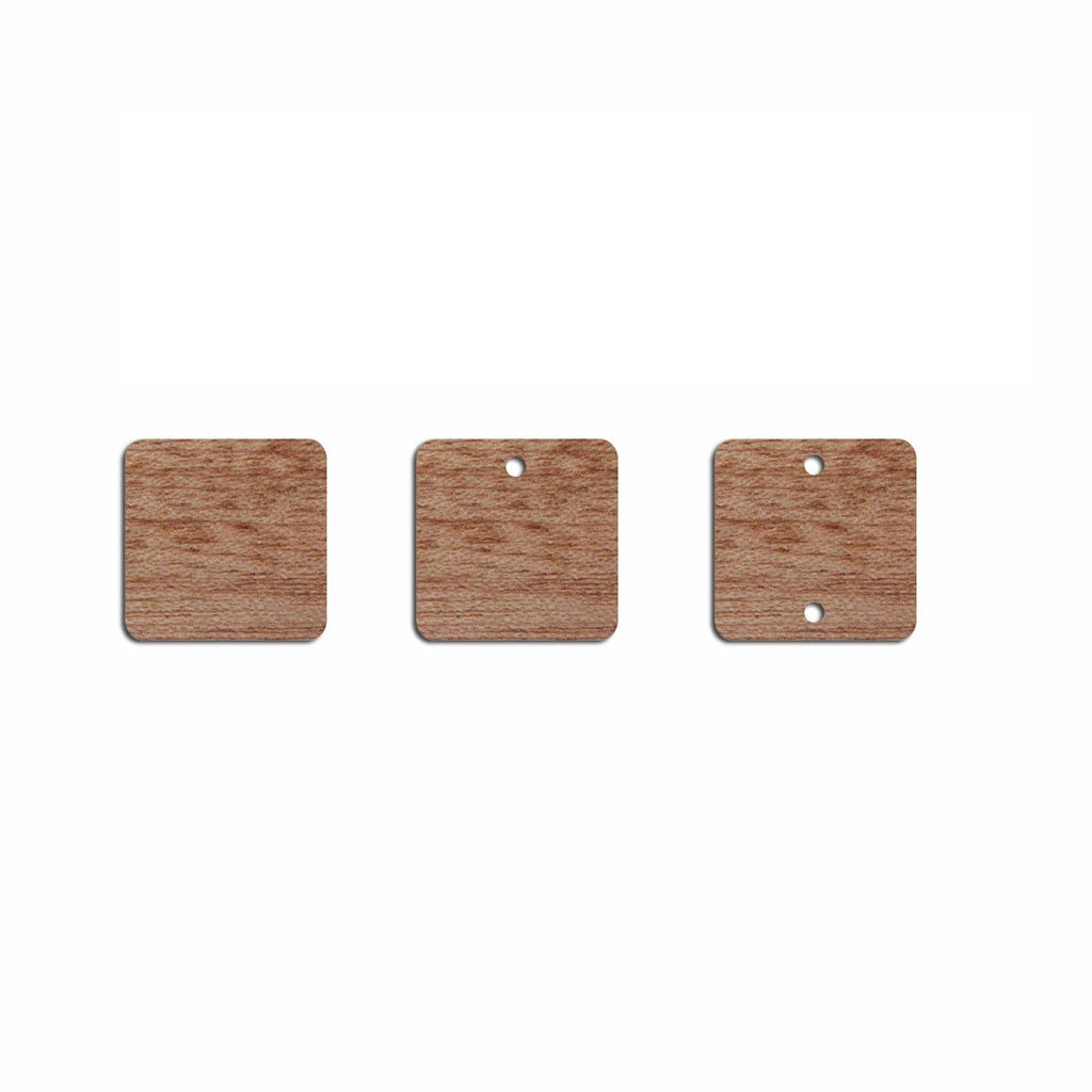 6pcs Unfinished 16mm x 16cm Blank Wooden Geometric Square Charms Earring Connector Pendant for Jewelry Making DIY Crafting