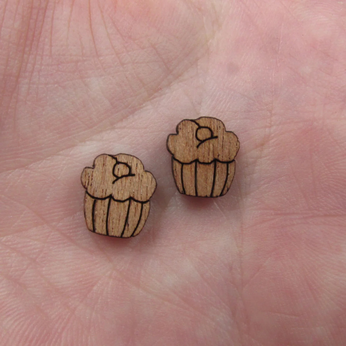 5 Pair Unfinished Blank Foods Wood Cabochon Cakes Cupcake Wooden Shape Pendant For DIY Jewerly Earrings Supplier
