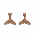 6pcs Unfinished Blank Wooden Fish Tail Charms Connector Pendant Solid Wood for Women Female Jewelry Making DIY Crafting