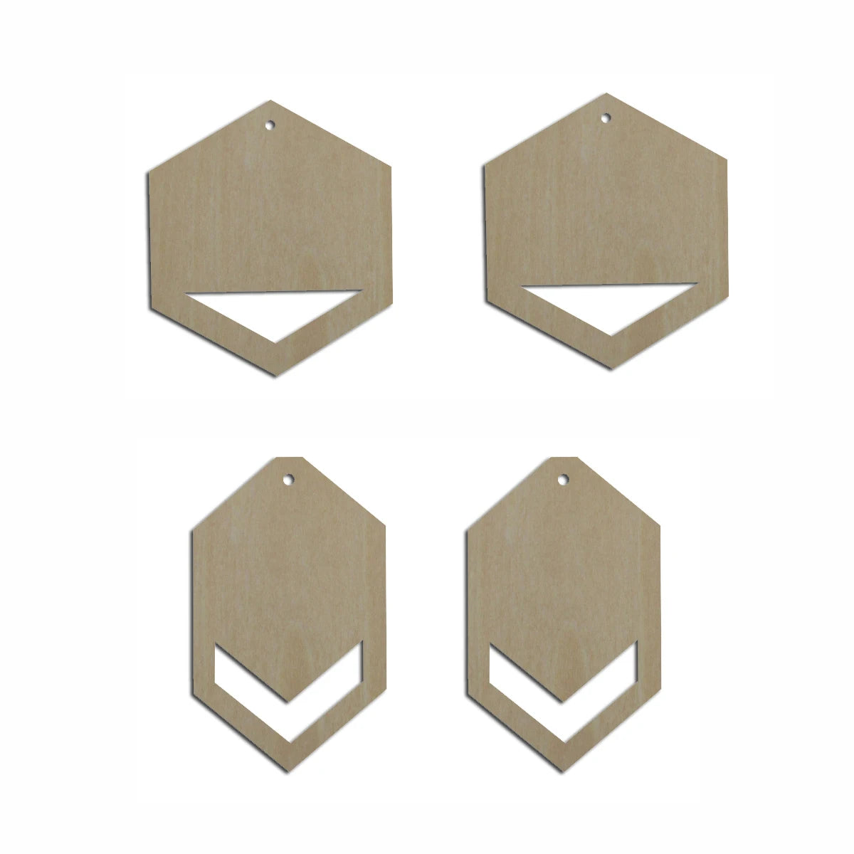 10pcs Unfinished Wood Blanks Geometric Hexagon Cutout Shape Macrame Earring Part Findings Wholesale For DIY Jewelry Making
