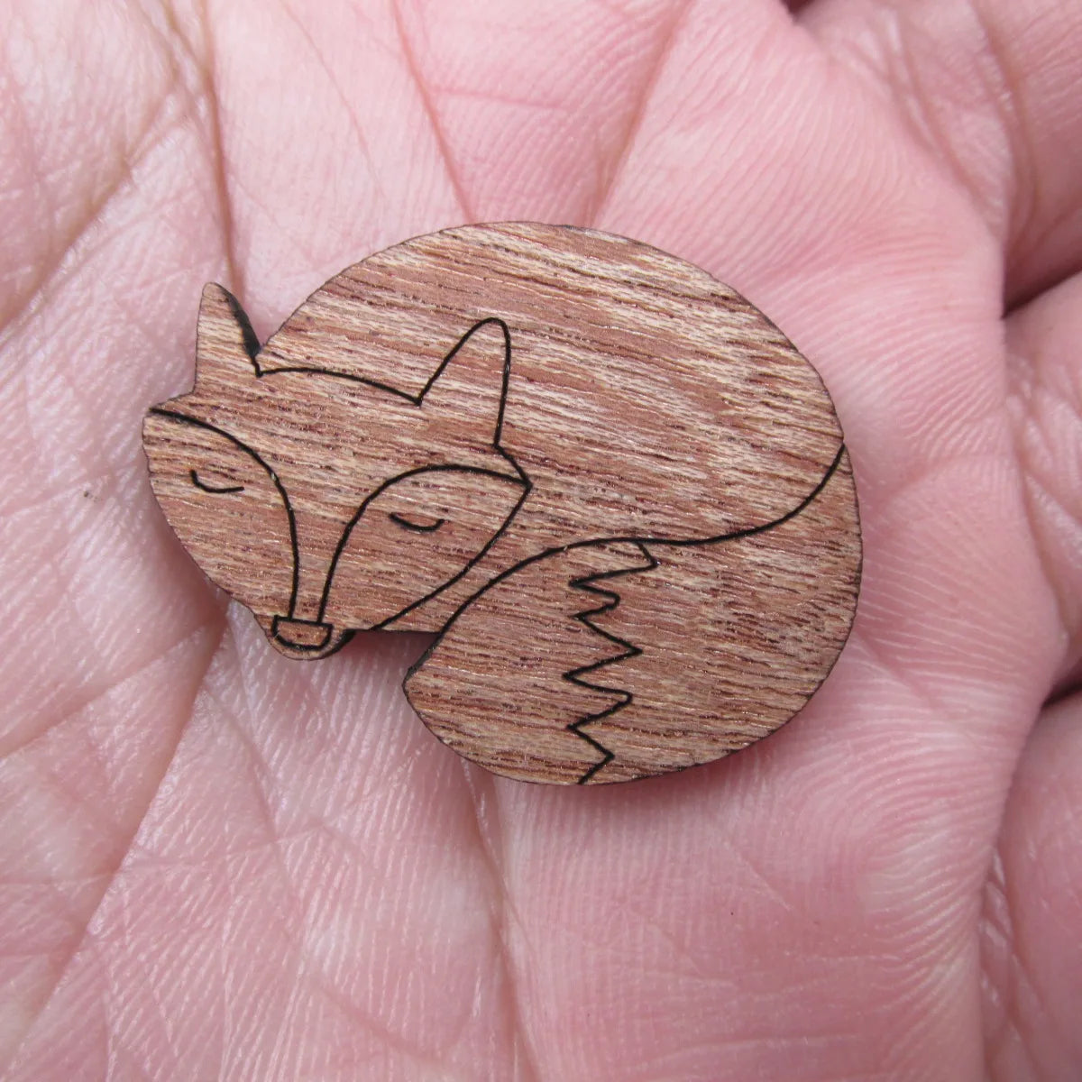 Unfinished Blank Wooden Geometric Animal Fox Head Accessory For Brooches Enamel Pin Necklace Jewelry DIY Handmade