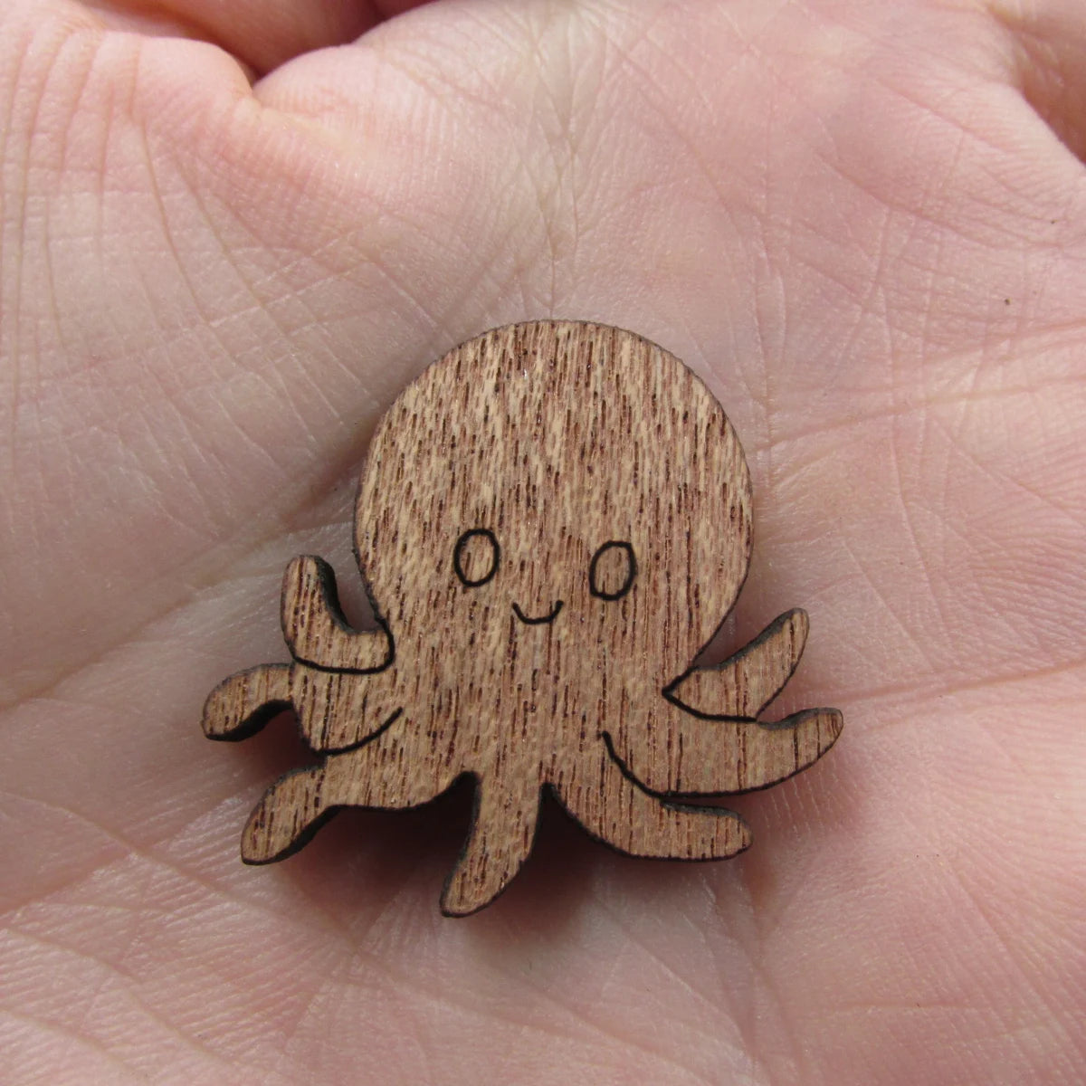 3 Pair Unfinished Under the Sea Ocean Animal Wooden Octopus Shape Cutout For Brooches Pin Magnet Pendant Jewerly Diy Making