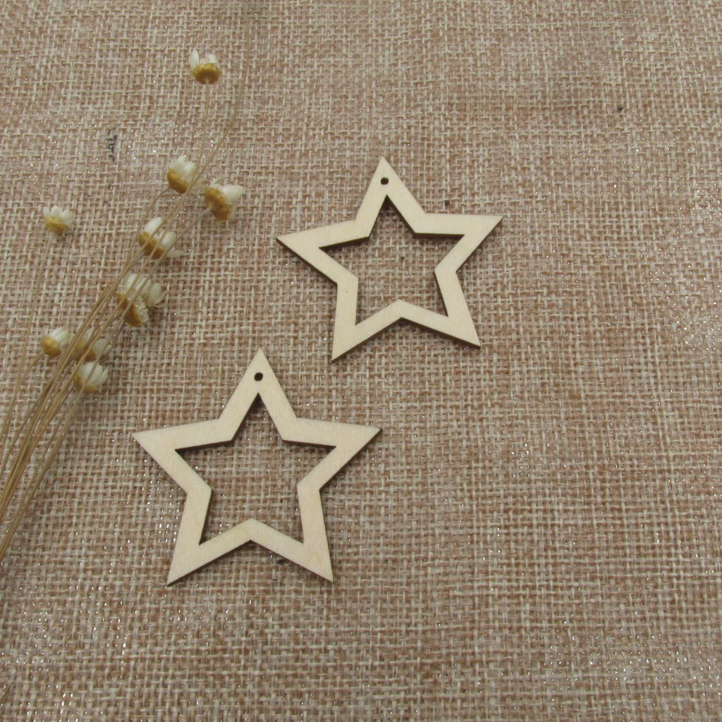 10pcs  Macrame Star Shape Earring Blanks Wood  Findings DIY Stars Cutout Earrings Pendants for Women Jewelry Making