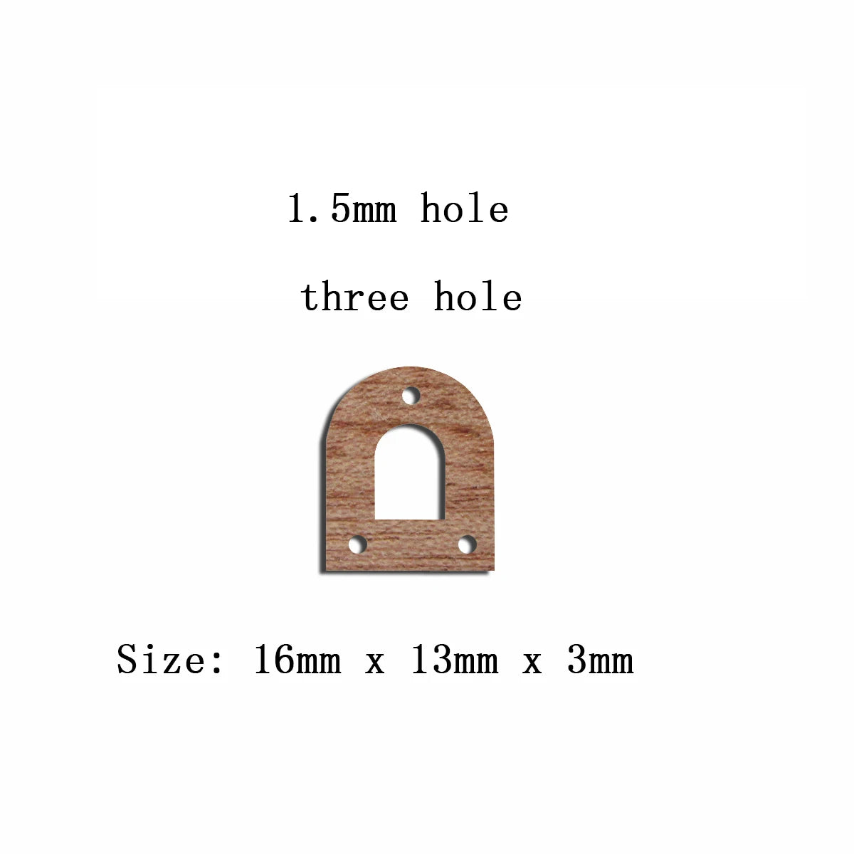 6pcs Unfinished 16mm x 13mm Blank Window Wooden U Semi Circle Post Stud Earring Connector Pendant for Jewelry Making