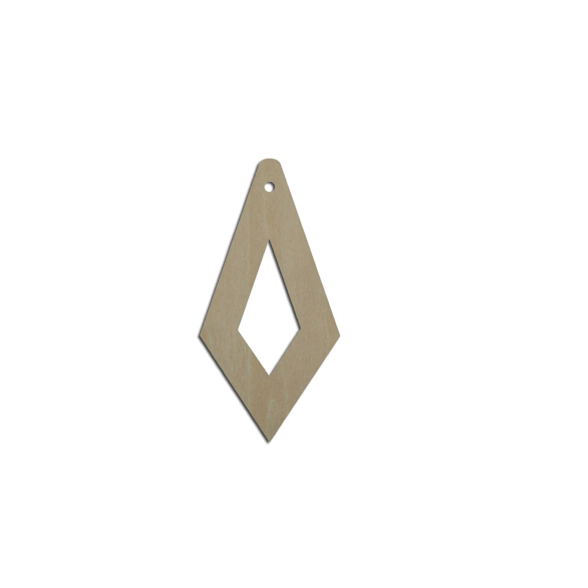 10pcs Laser Cut Unfinished Blank Wood Small Thin Teardrop Diamond Cutout Shape Earring Pendant Jewelry Charm Finding