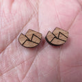 Unfinished Laser Engraved Wooden Mountain Cabochon Charms For Handmade DIY Craft  Earring Stud  Jewerly