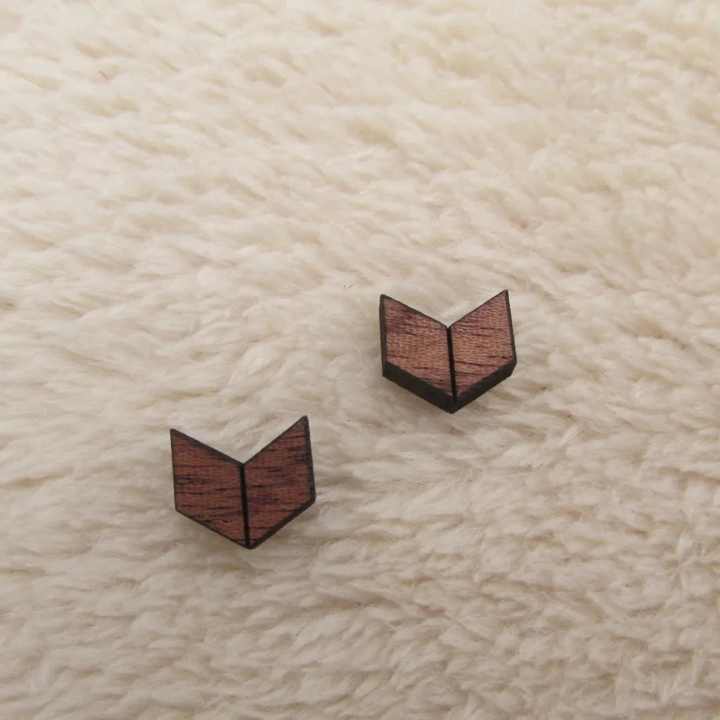 10pcs Unfinished Mini Wooden Cabochon, Laser Cut Blanks, Wood Chevr Cutout for Earring Stud Making, Jewelry Supplies, DIY