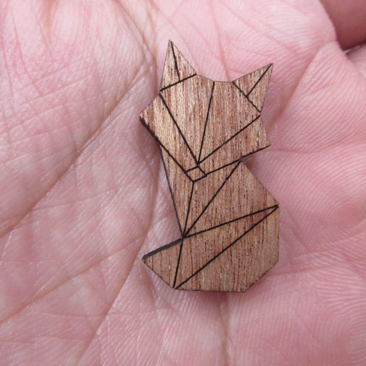 Unfinished Blank Wooden Geometric Animal Fox Head Accessory For Brooches Enamel Pin Necklace Jewelry DIY Handmade