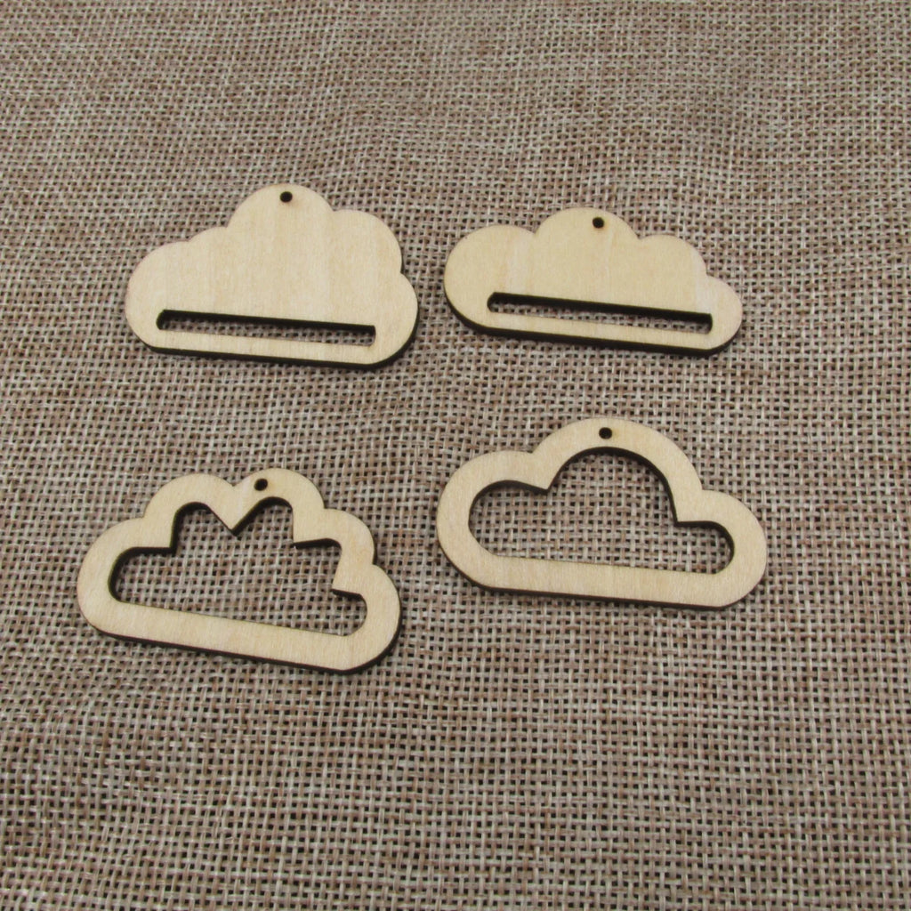 10pcs 1.75 inch Width Unfinished Wooden Earring Blanks Cloud Macrame DIY Jewellery Earrings Parts Findings Accessories Supplies