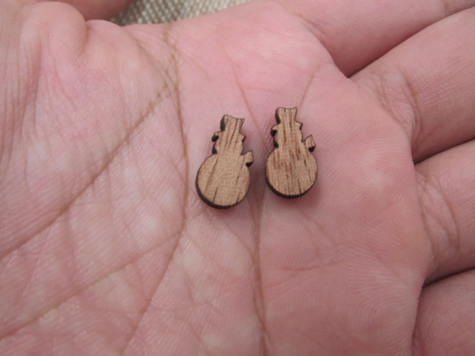 5 Pair Unfinished Blank Wood Cabochon Christmas Snow Man Wooden Cutout Shapes For Paint Kit Craft  DIY Stud Earrings Supplies
