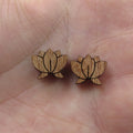 5 Pair Unfinished Blank Plant Wood Flower Icon Wooden Cutout Shapes For DIY Stud Earrings Supplies