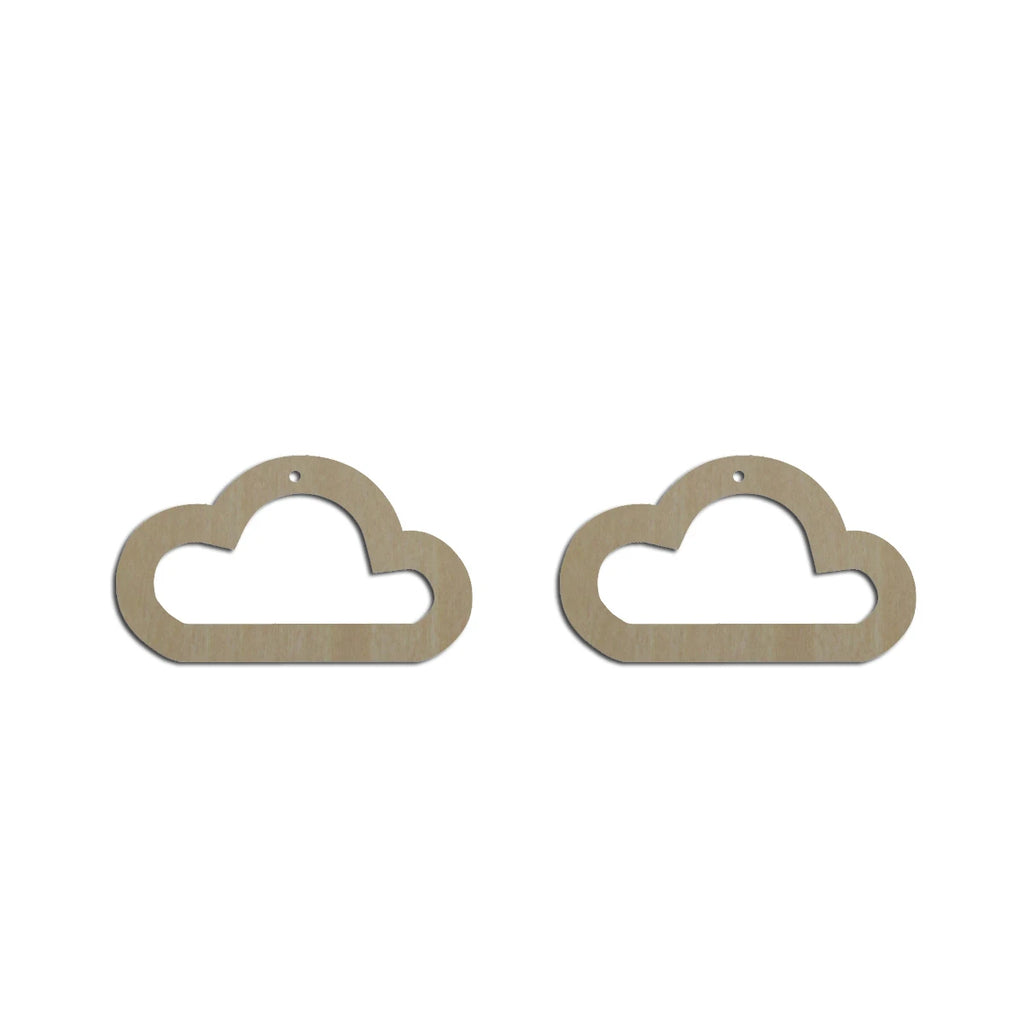 10pcs Unfinished Wood Blank Simple Cloud Hoop Outline Cutout Shape Macrame Earring Pendant Charms For DIY Jewelry Making