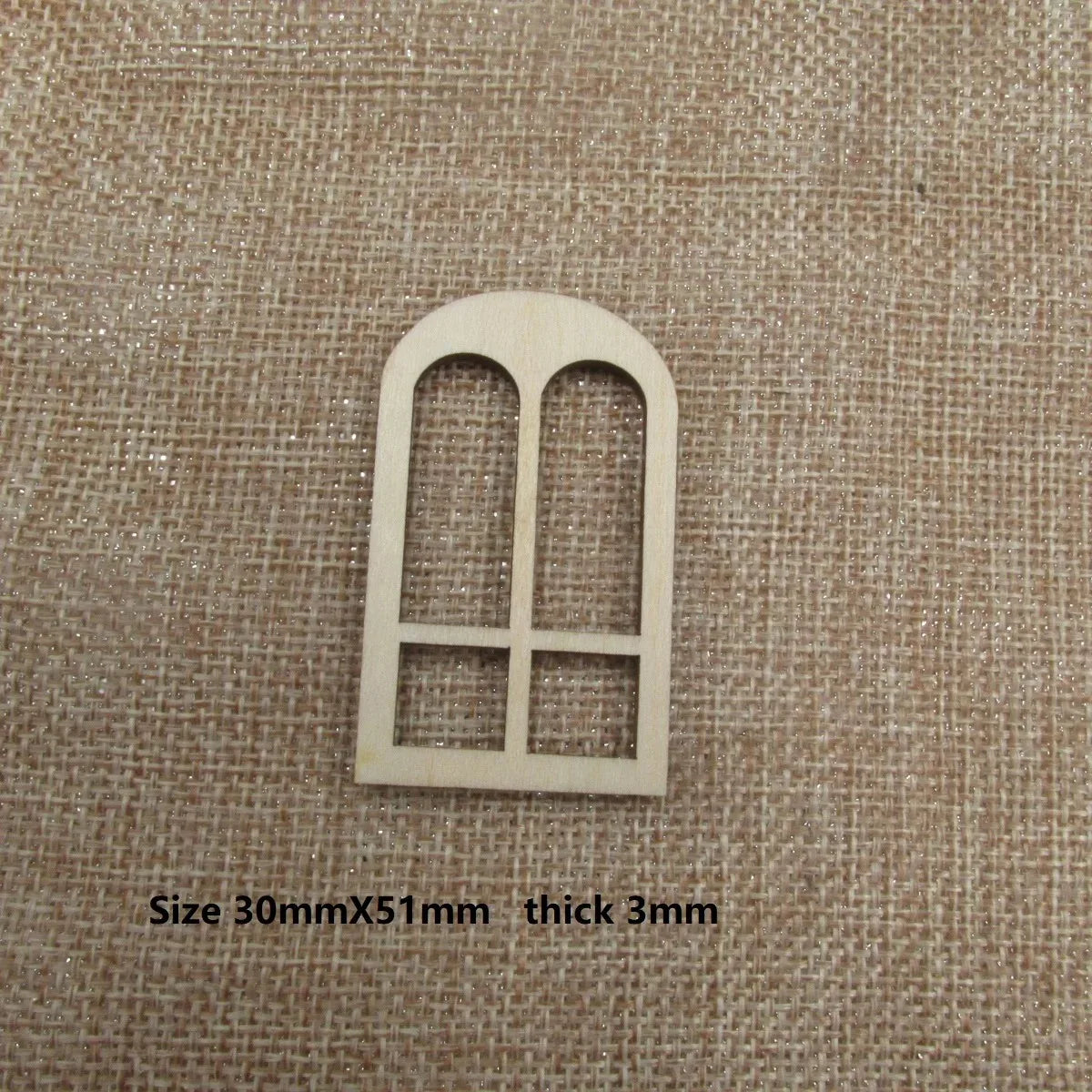 10pcs Unfinished Wood Dollhouse Windows Fairy Garden Church Diorama Bird House Windows Crafts Doll House Mirror Wall Art