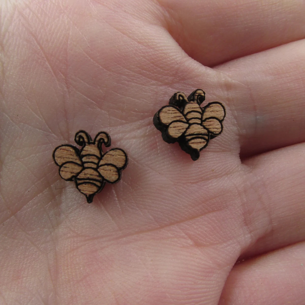 5 Pair Unfinished Blank Wooden Insect Bug Bee Cabochon Charm Wood Shape Cutouts For DIY Craft  Earring