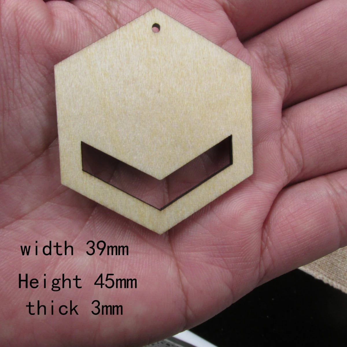 10pcs 1.75 inch Unfinished Wooden Blanks Geometric Hexagon Macrame DIY Earrings Parts Findings Accessories Supplies