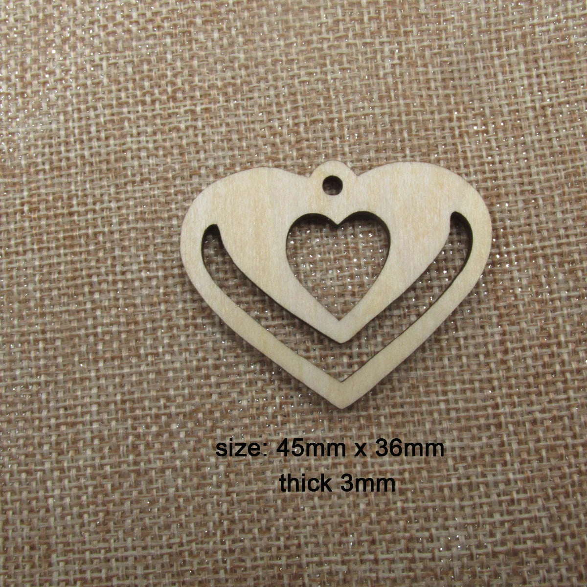 10pcs Unfinished Blanks Wooden Heart Macrame Double Heart Shape Cutout For Jewelry Findings Hoops Earring