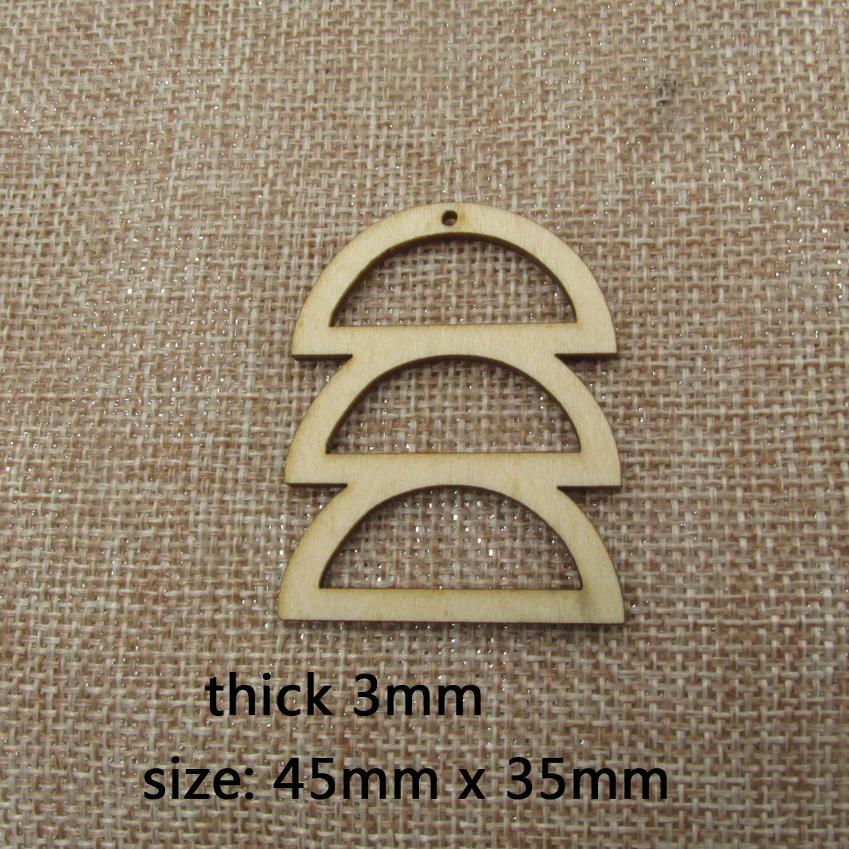 10pcs Unfinished Wooden Blanks Geometric Three Semi  Half Circle Wood Macrame For DIY Earrings Findings Jewelry