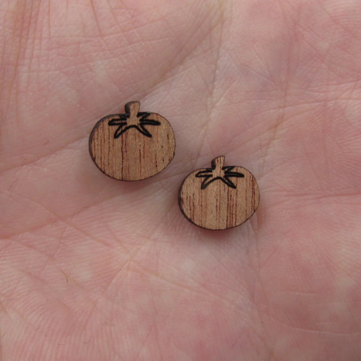 5 Pair Unfinished Blank Wooden Onions Tomato Potato Cabochon Wood Shape Cutouts For DIY Craft Earring Stud