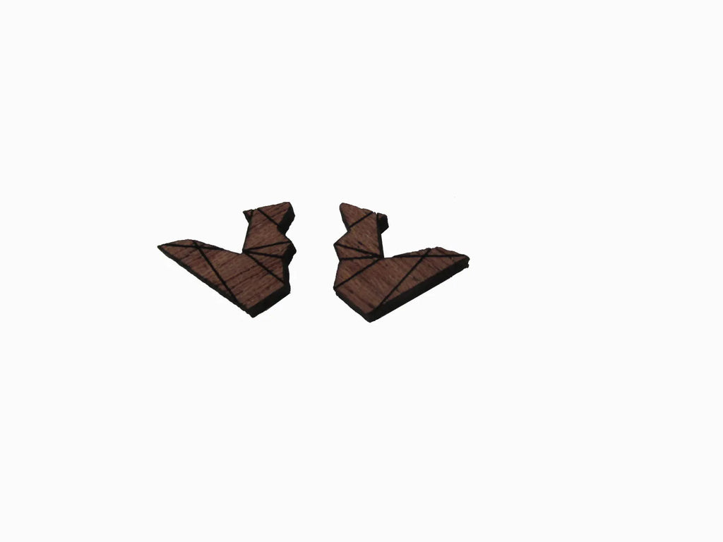 5 Pair Unfinished Blank Animal Wood Cabochon Squirrel Charms Jewelry Accessory For DIY Handmade Earring Stud Pin  Making