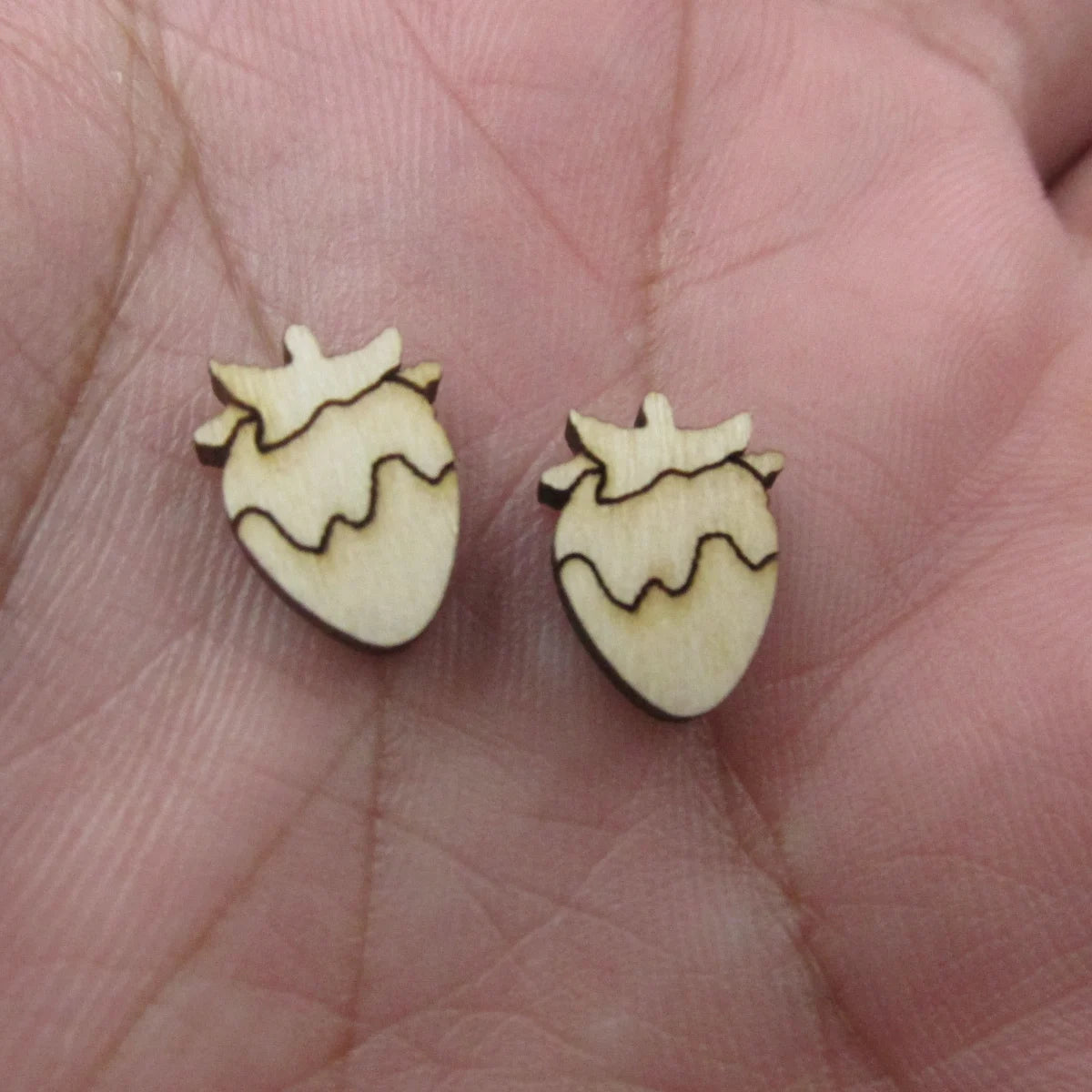5 Pair Unfinished Blank Wooden Food Fruits Strawberry Cabochon Watermelon Post Pomegranate Slice Wood Earrings Stud Jewerly