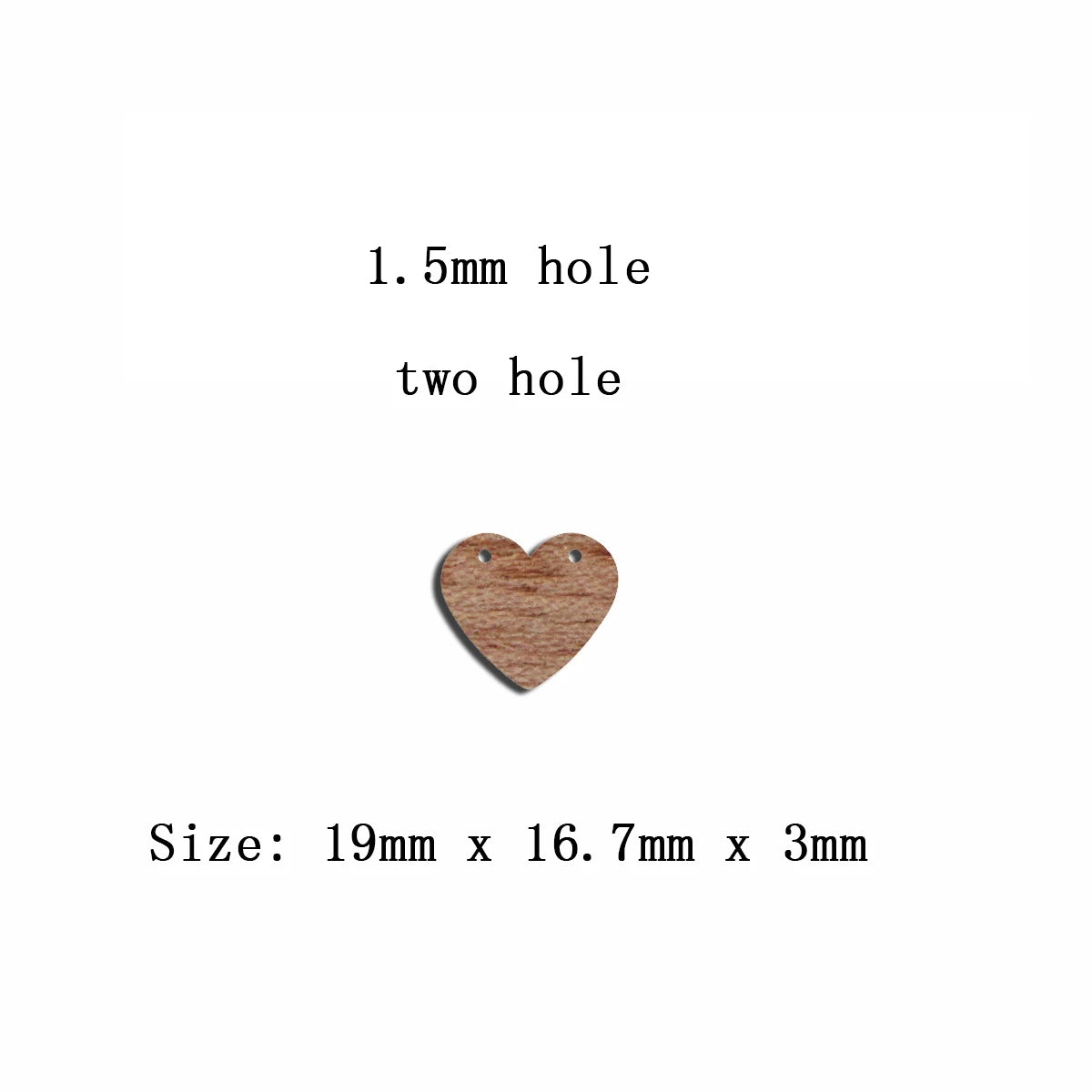 6pcs Unfinished Blank Wooden Heart With Two Holes Earring Charms Connector Pendant for Jewelry Making
