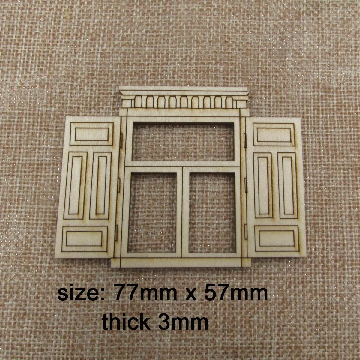 Unfinished Blank Wooden Fairy Opening Windows, Cutout Door Doll House Accessories, DIY Craft, 10Pcs