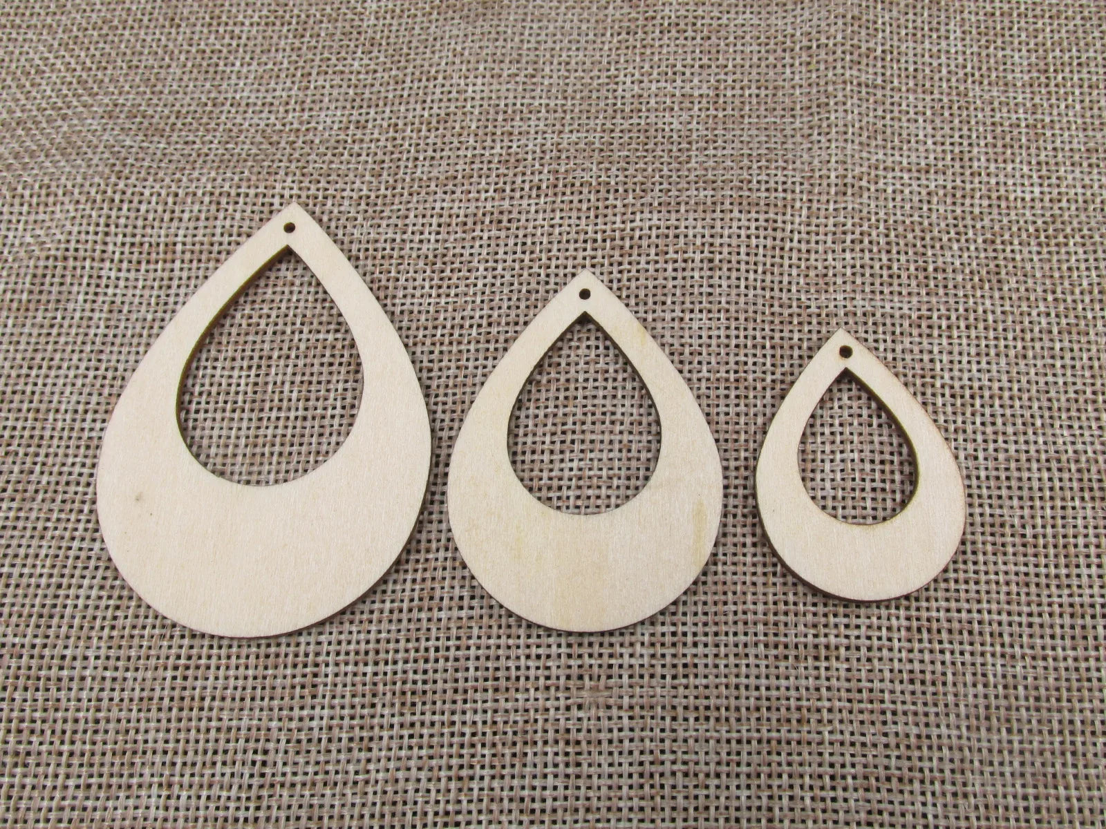 Unfinished Wood Blank Classic Geometric Teardrop Shape Earring Pendant Jewelry Finding For DIY Project Making Kit