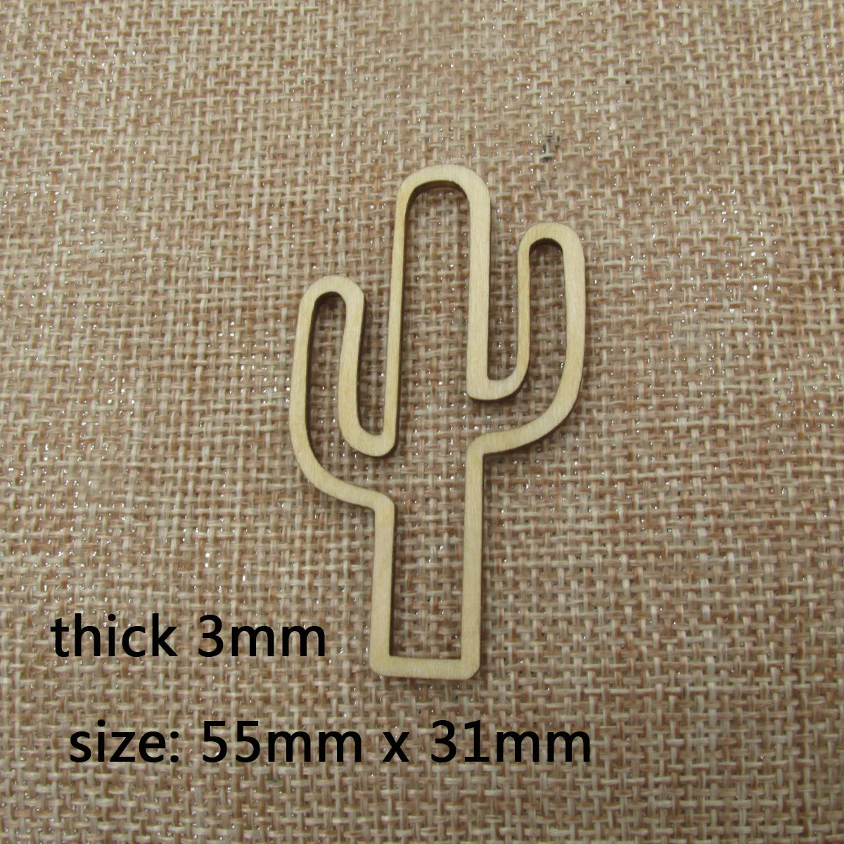 10pcs Wood Blanks Cacti  Macrame Wooden Cactus  Shape Cutouts Frame For DIY Earrings Findings Jewelry