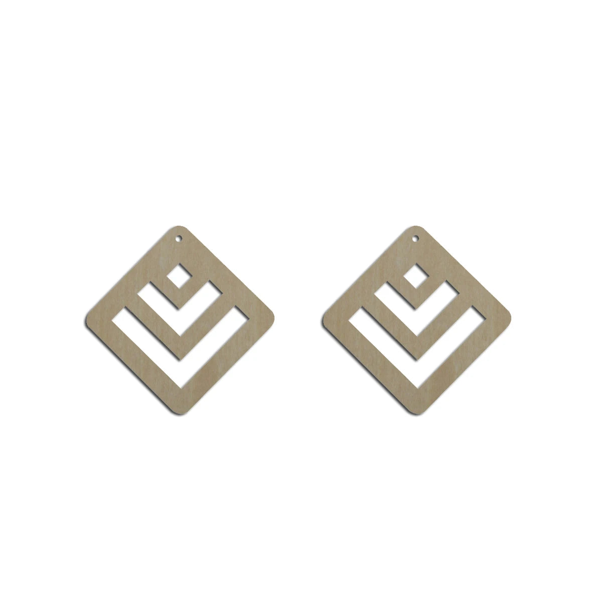10pcs Unfinished Wood Blanks Geometric Diamond Rhombus Shape Macrame Earring Part Findings Wholesale For DIY Jewelry Making
